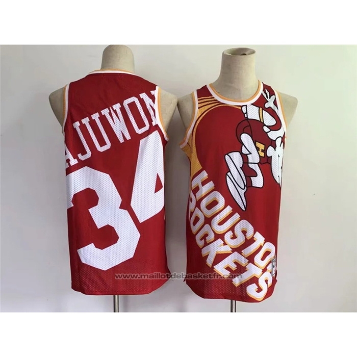 Maillot Houston Rockets Hakeem Olajuwon #34 Mitchell & Ness Big Face Rouge